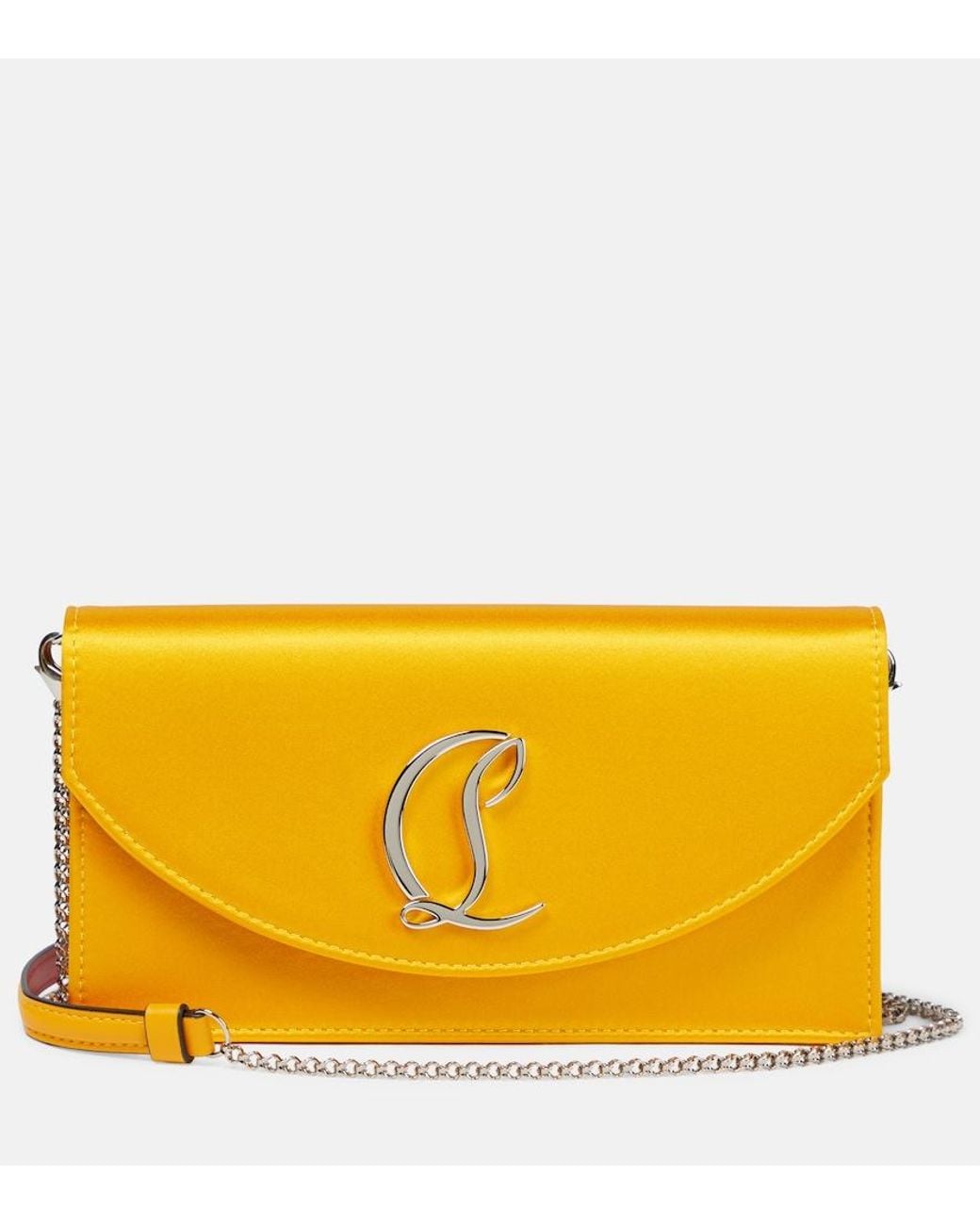 Christian Louboutin Yellow Loubi54 Satin Clutch