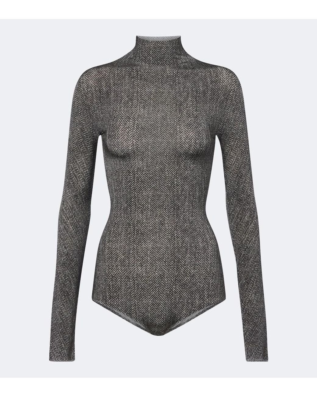 Maison Margiela Gray Printed Jersey Bodysuit