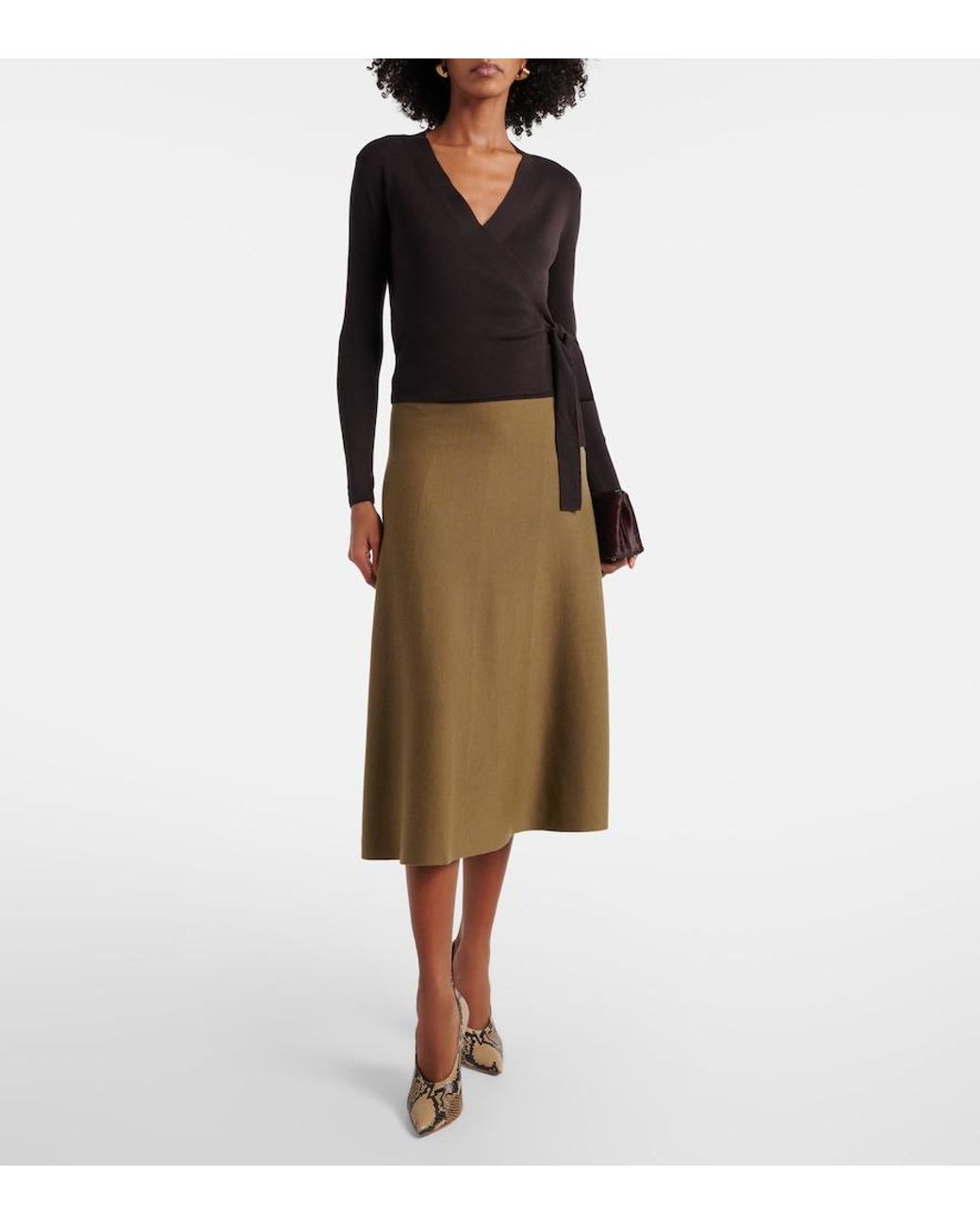 Jardin Des Orangers Black Virgin Wool Wrap Cardigan