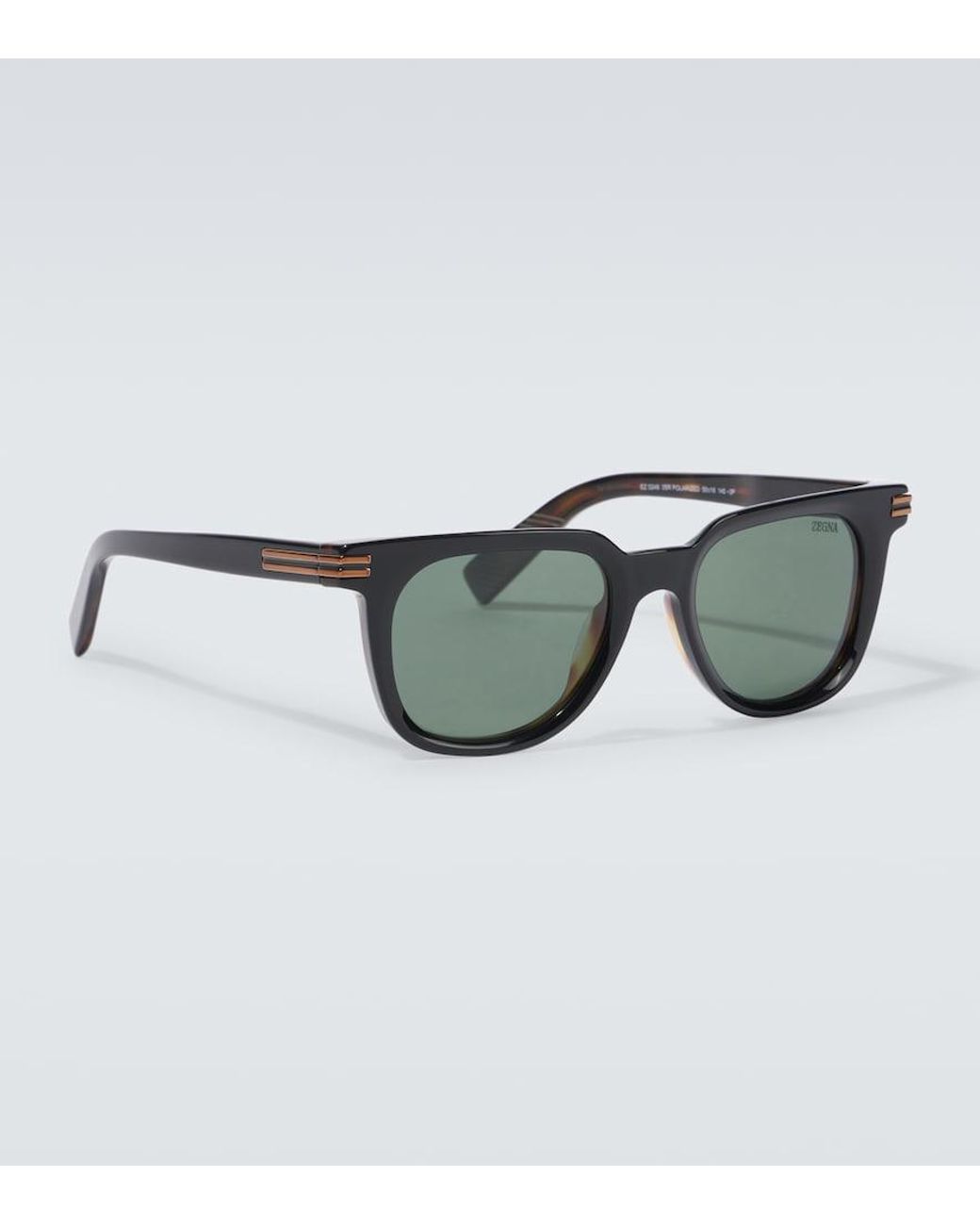 Zegna Brown Square Sunglasses for men