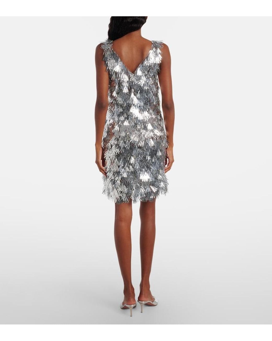 Rabanne Gray Embellished Minidress