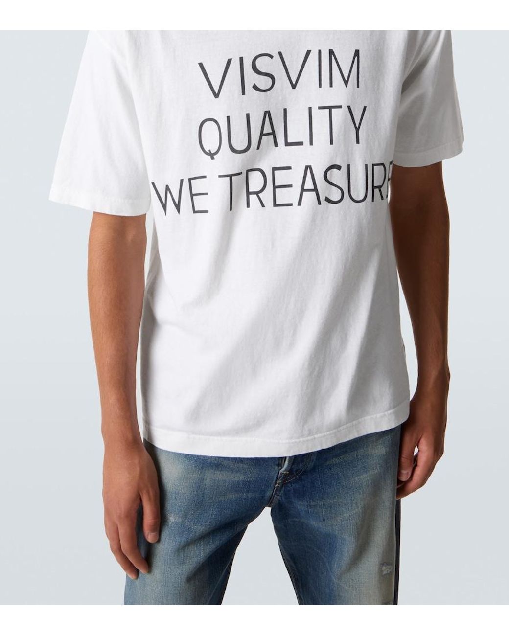 Visvim White Jumbo Printed Cotton-Blend T-Shirt for men