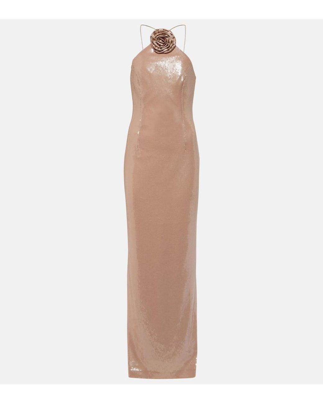Rebecca Vallance Paige Floral-Applique Sequined Gown in