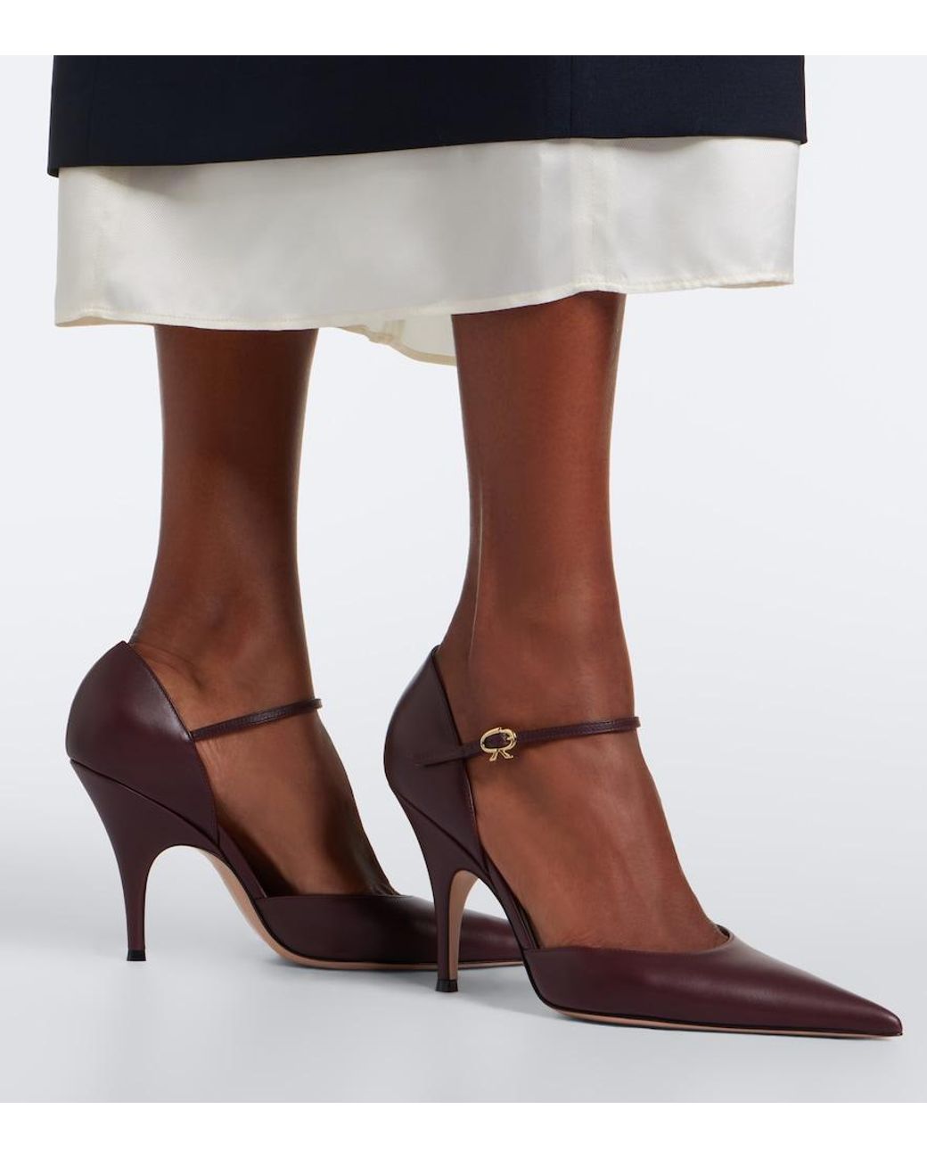 Gianvito Rossi Brown Sofia D'Orsay Leather Pumps