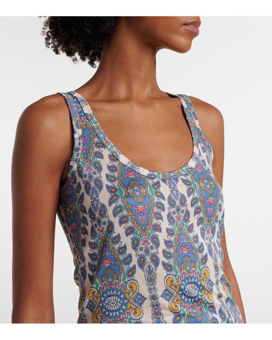 Top A Imprime Etro en coloris Blue