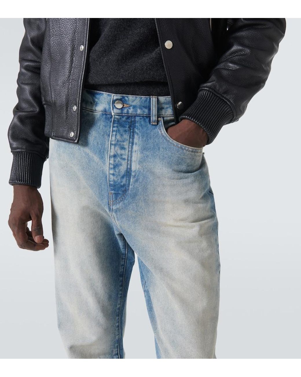 Amiri Blue Ma Quad Cuff Straight Jeans for men
