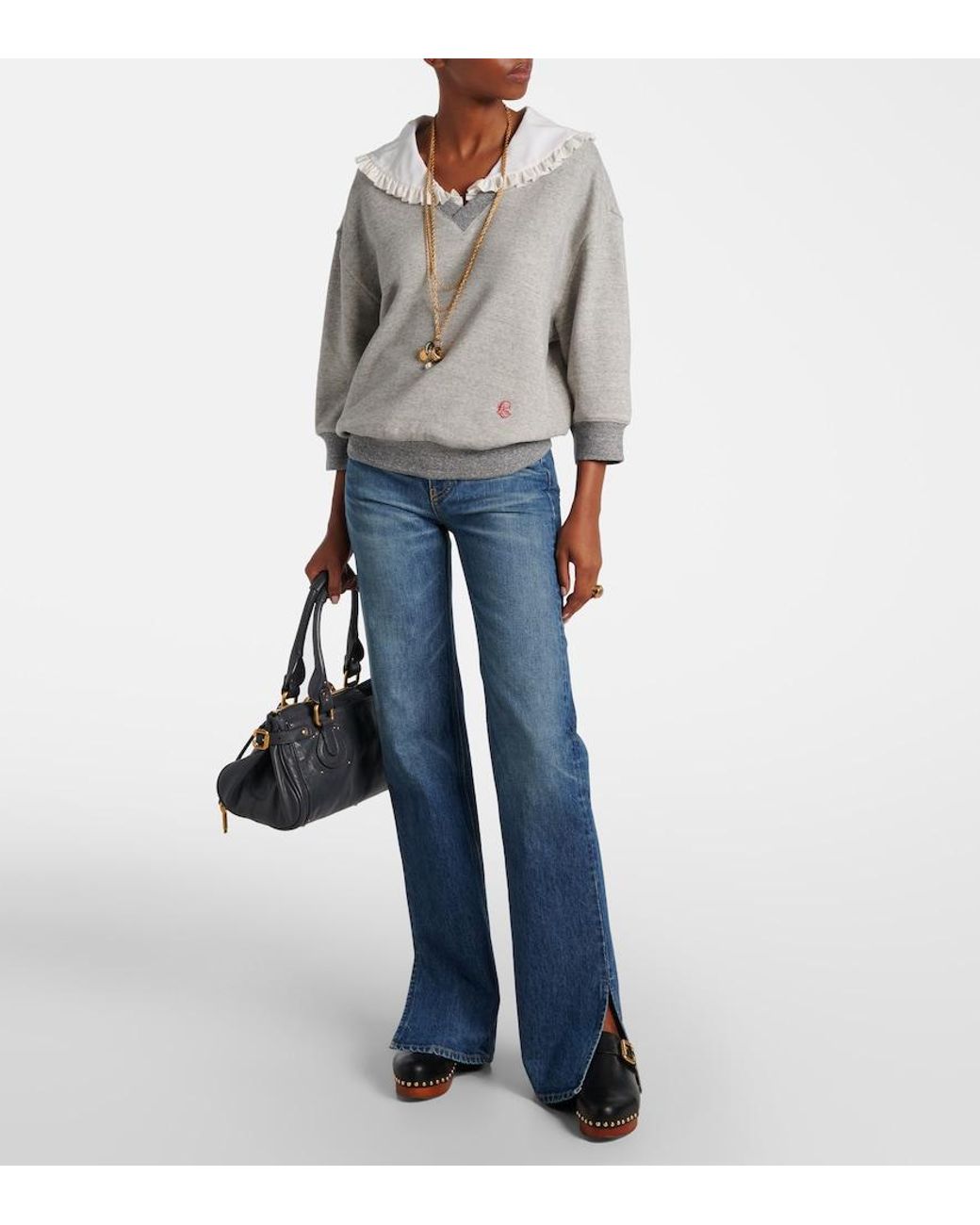Chloé Blue High-Rise Flared Jeans
