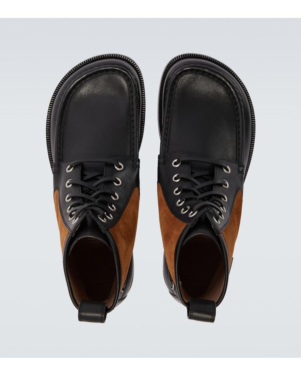 Loewe Schnuerstiefel Campo Aus Leder Mit Veloursleder in Brown für Herren