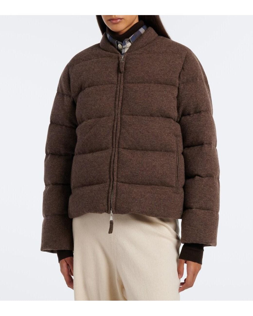 Jardin Des Orangers Brown Cashmere Down Jacket