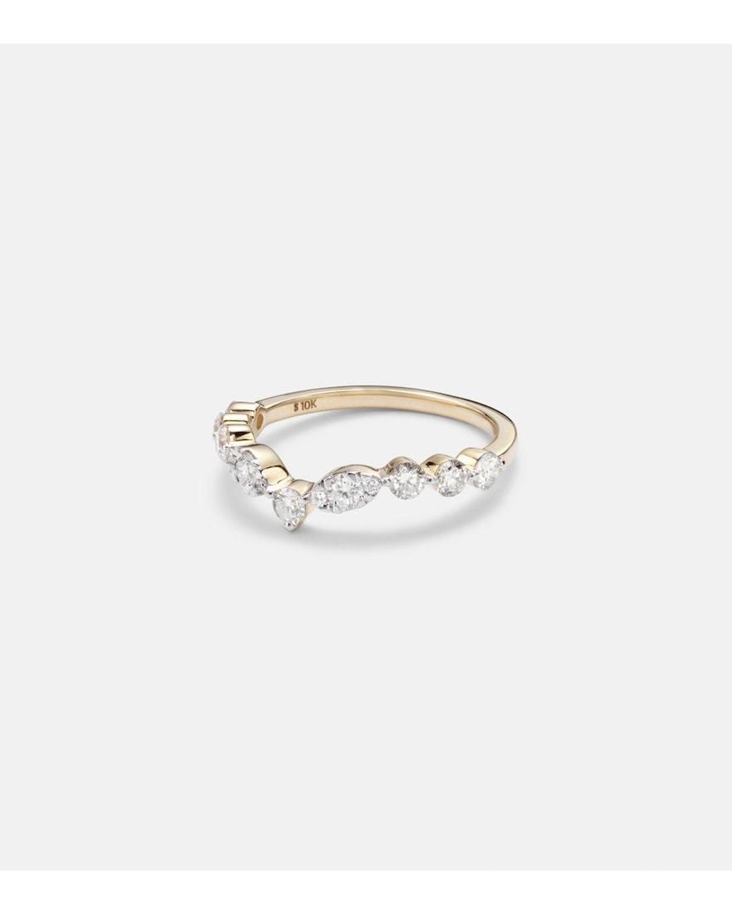 STONE AND STRAND Metallic Muse Tiara 10Kt Ring With Diamonds