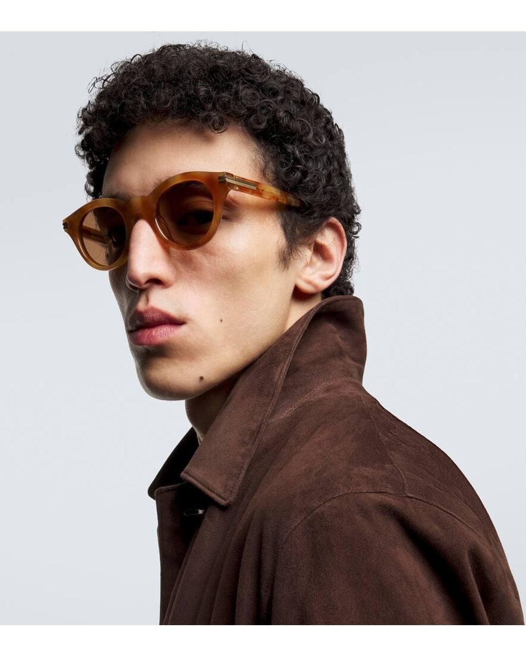 Occhiali Da Sole Rotondi di Zegna in Brown da Uomo