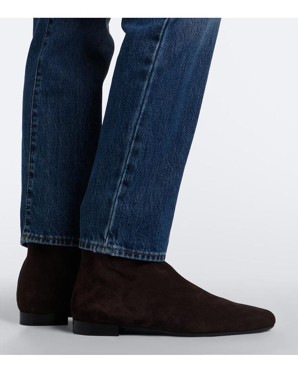 Totême Brown Shearling-Lined Suede Ankle Boots