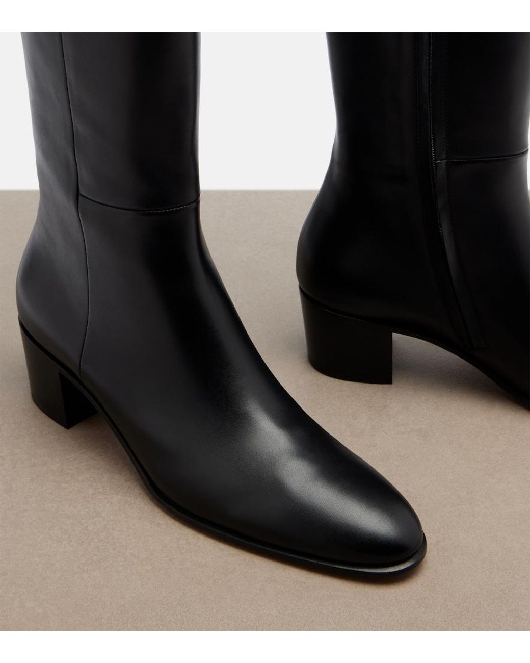 Gianvito Rossi Black Spencer Knee-High Leather Boots