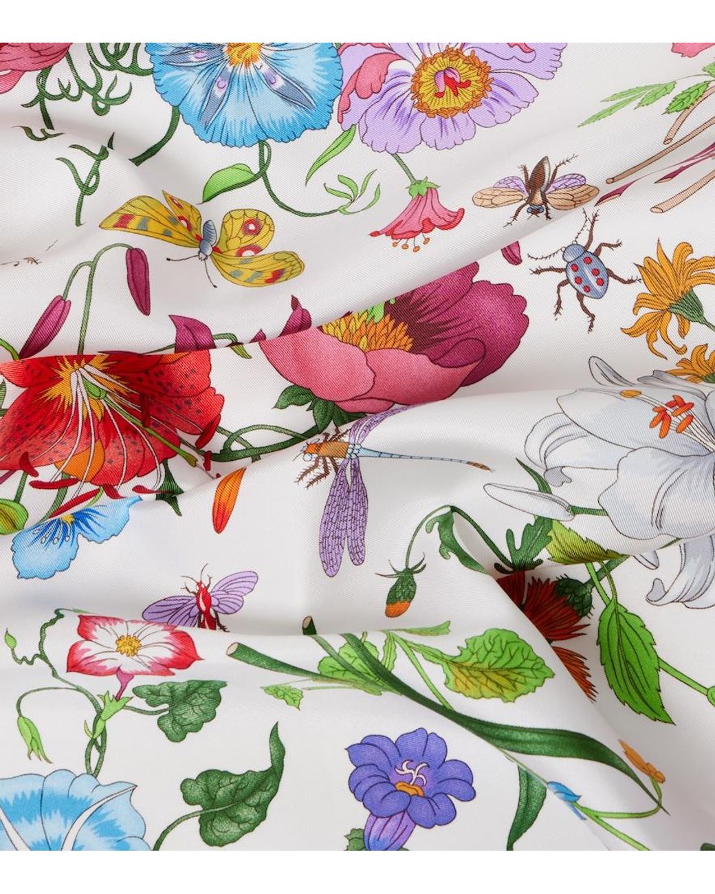 Gucci Multicolor Flora Silk Twill Scarf