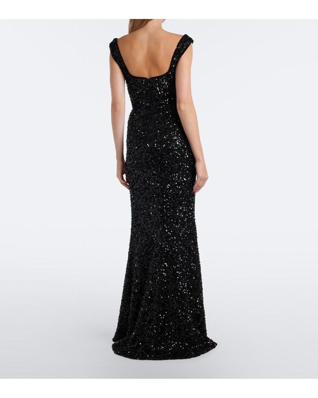 Elie Saab Black Sequined Gown