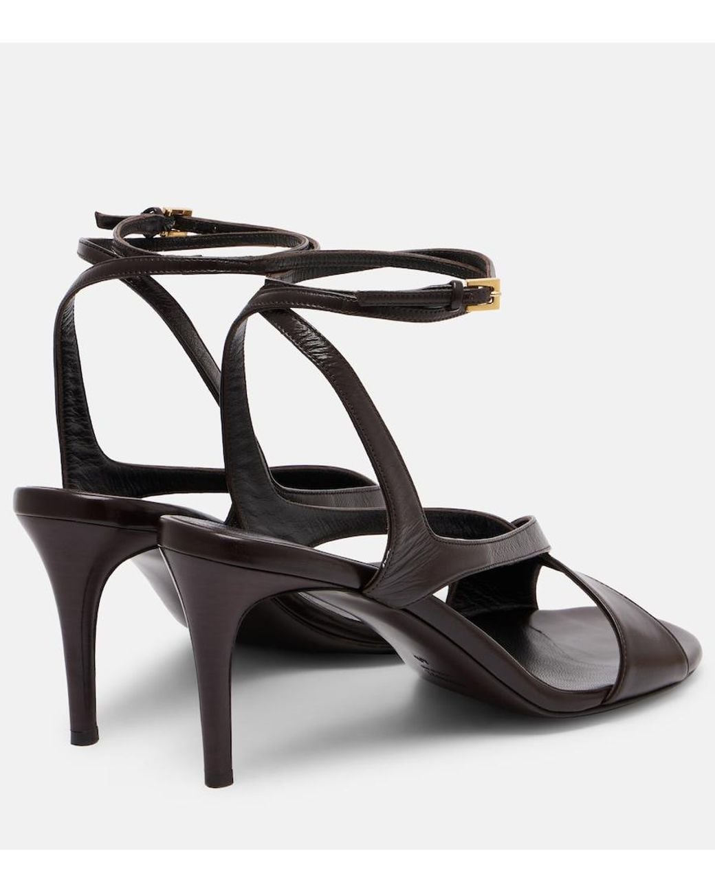 Khaite Black Liria 75 Leather Sandals