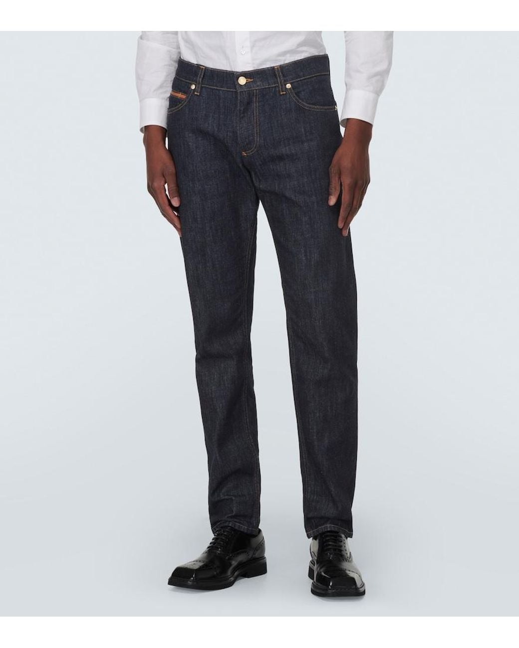 Dolce & Gabbana Blue Mid-Rise Slim Jeans for men