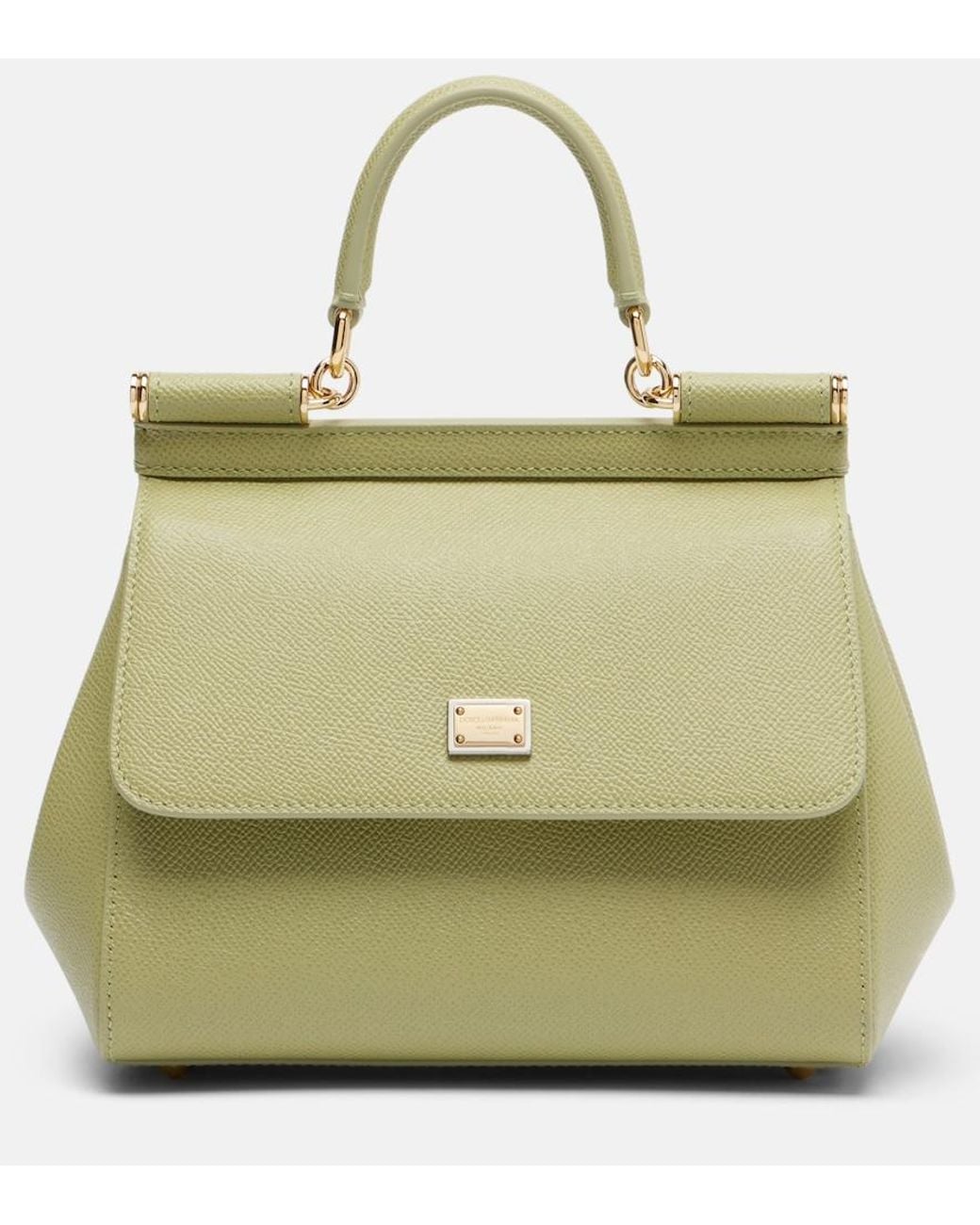 Dolce & Gabbana Metallic Sicily Small Leather Top-Handle Bag