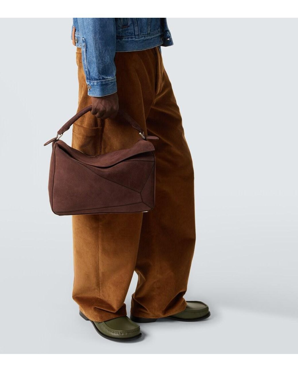 Loewe Brown Puzzle Large Leather Shoulder Bag for men