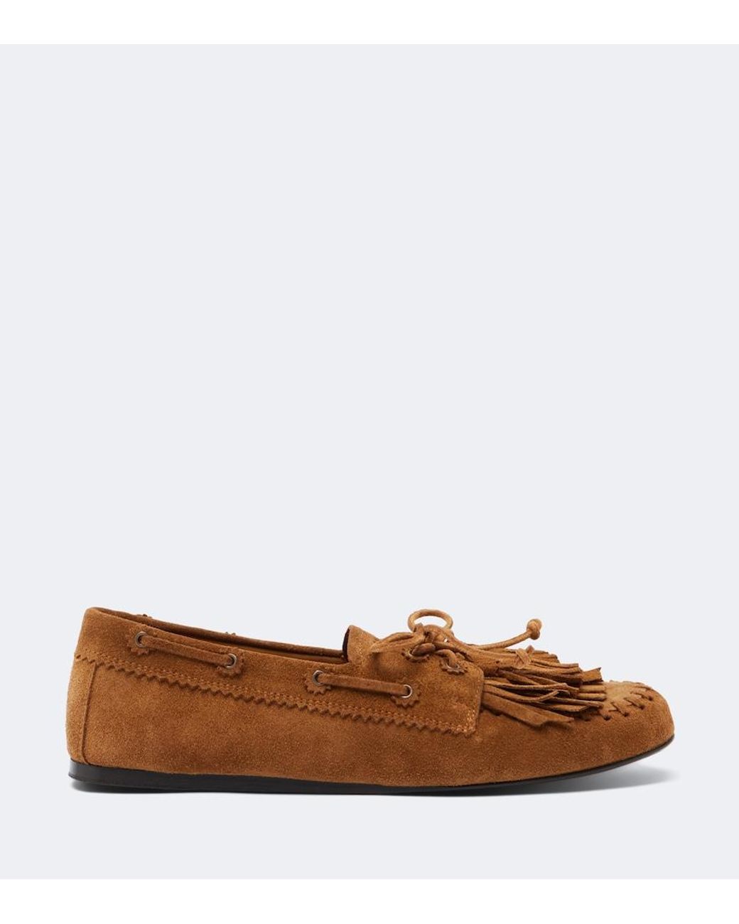 Isabel Marant Brown Fersi Fringed Suede Boat Shoes