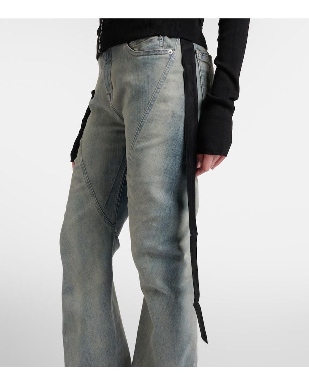 Rick Owens Black Belted Cotton Jersey Sweatshirt