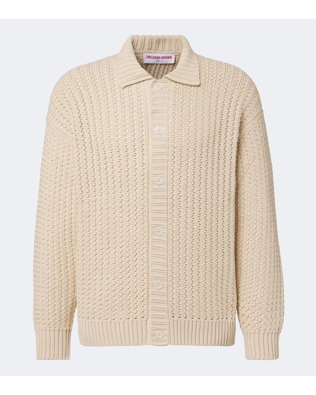Orlebar Brown Natural Thomas Cotton Cardigan for men