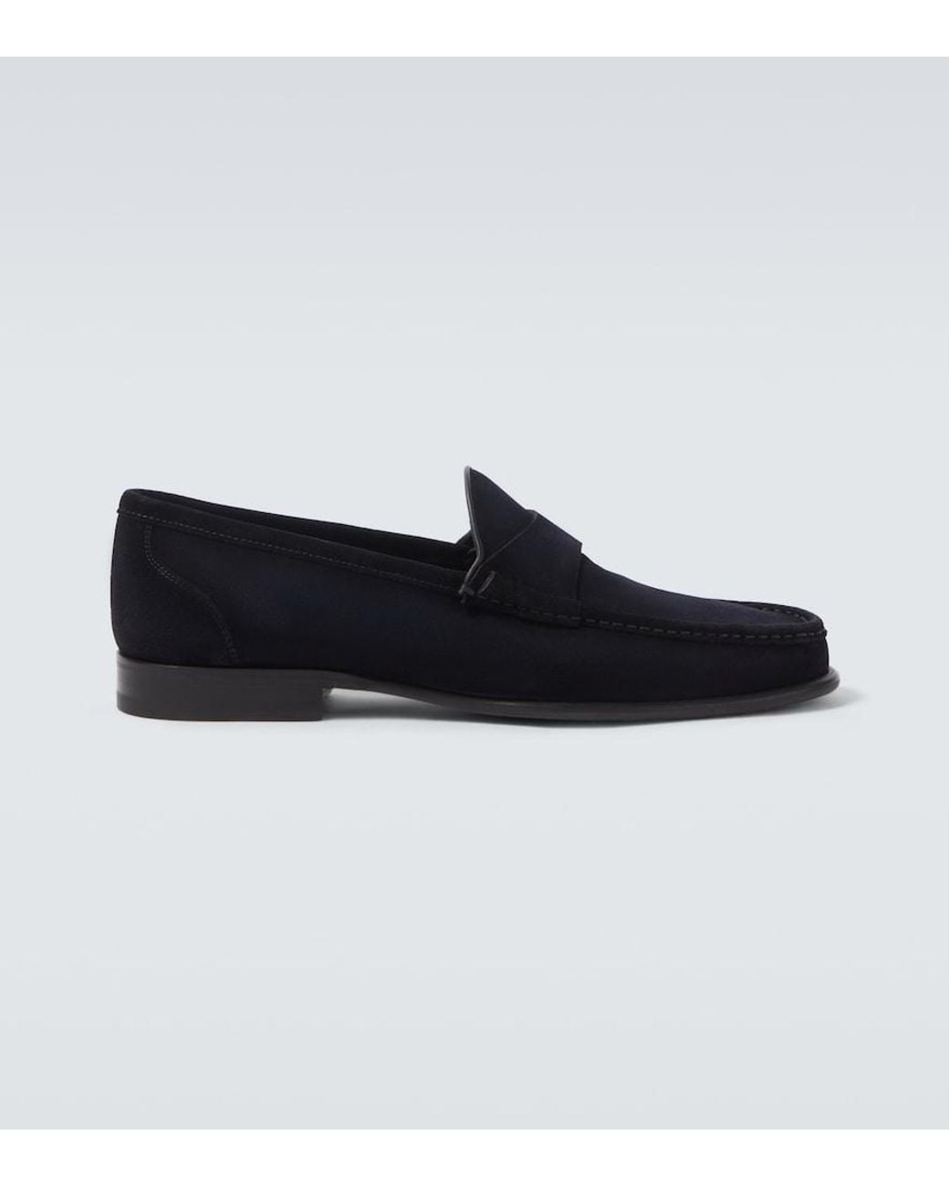 Magnanni Shoes Black Suede Loafers for men