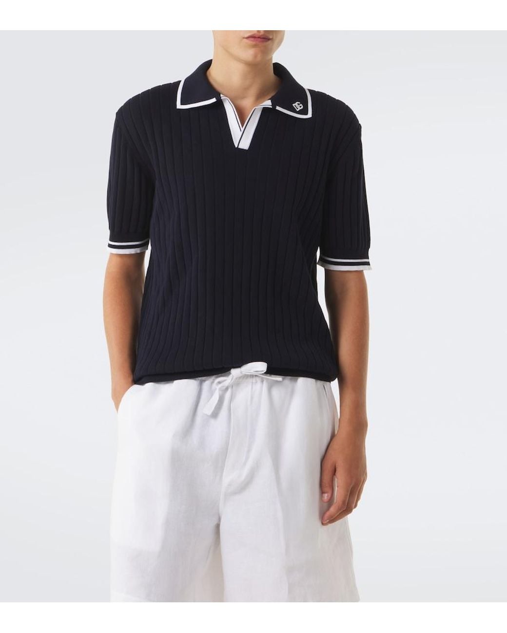 Dolce & Gabbana Black Dg Cotton Polo Shirt for men
