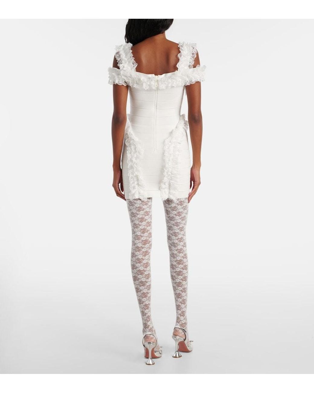 Self-Portrait White X Christopher Kane Lace-Trimmed Minidress