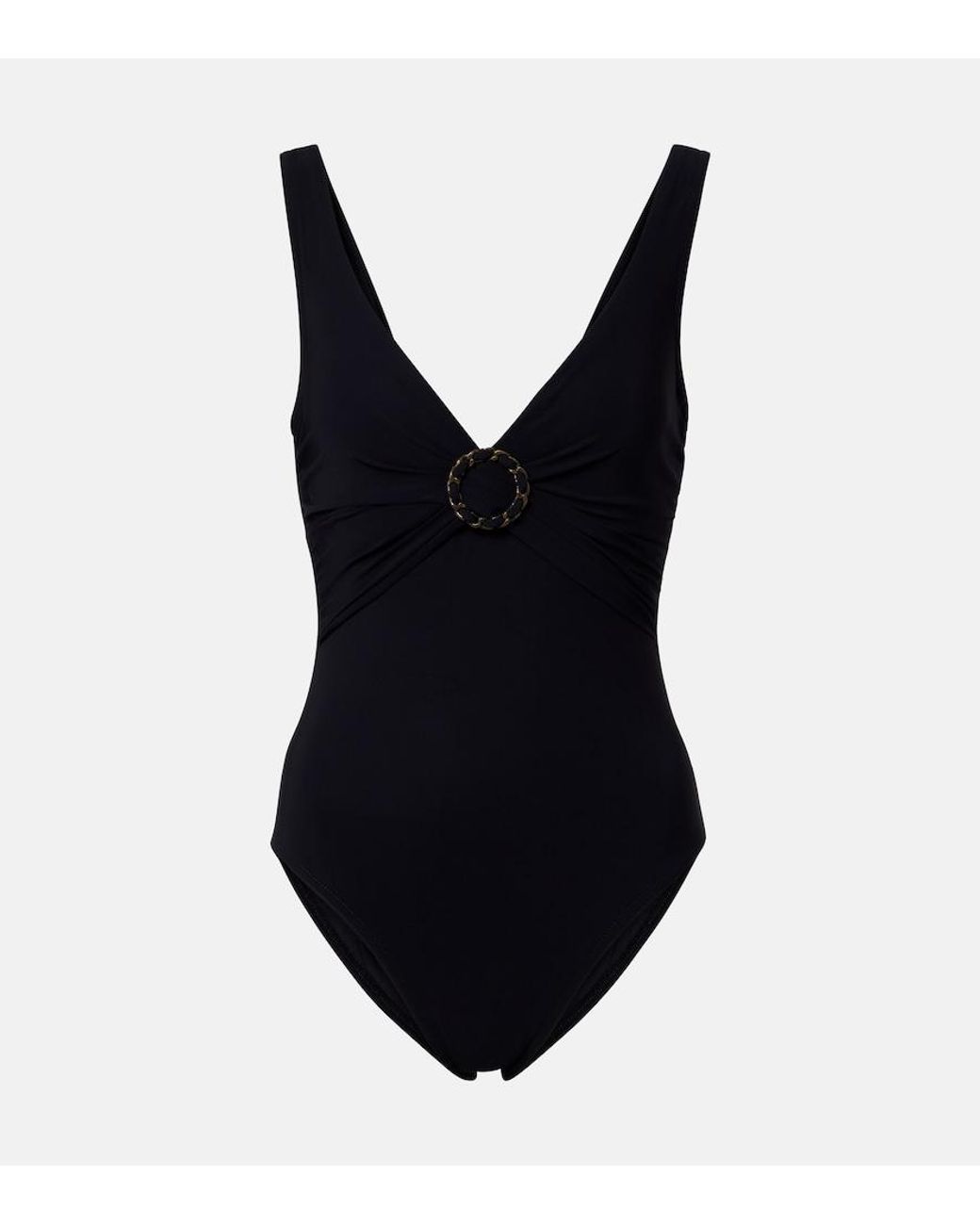 Karla Colletto Black Chain Swimsuit