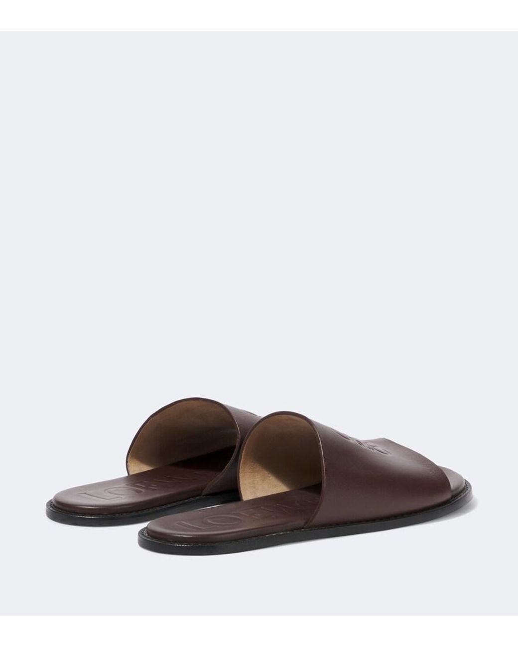 Loewe Brown Paula's Ibiza Flex Anagram Leather Slides for men