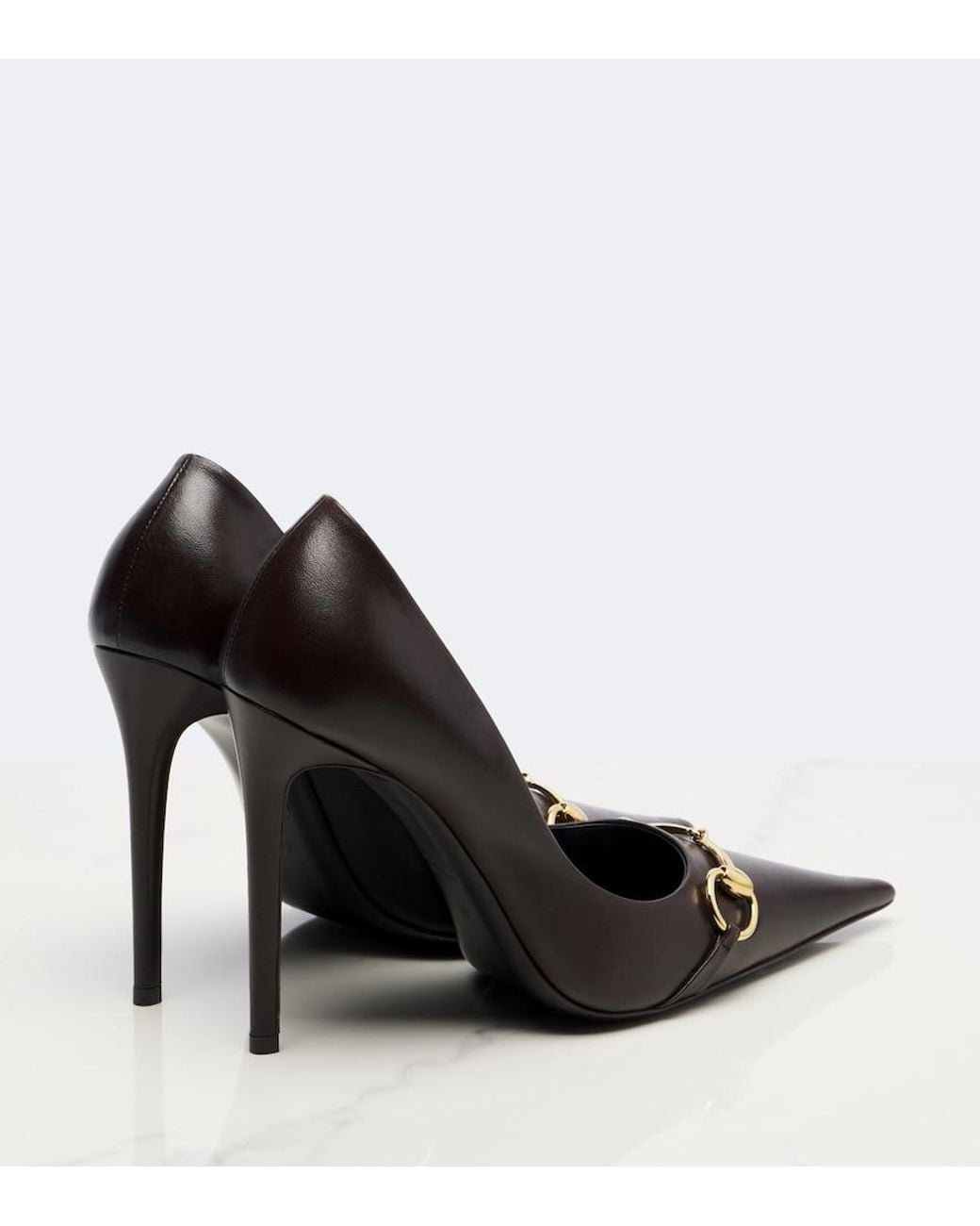 Gucci Black Donna Horsebit Leather Pumps