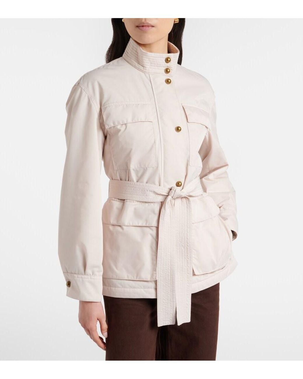 Moncler Natural Maitake Leather-Trimmed Jacket