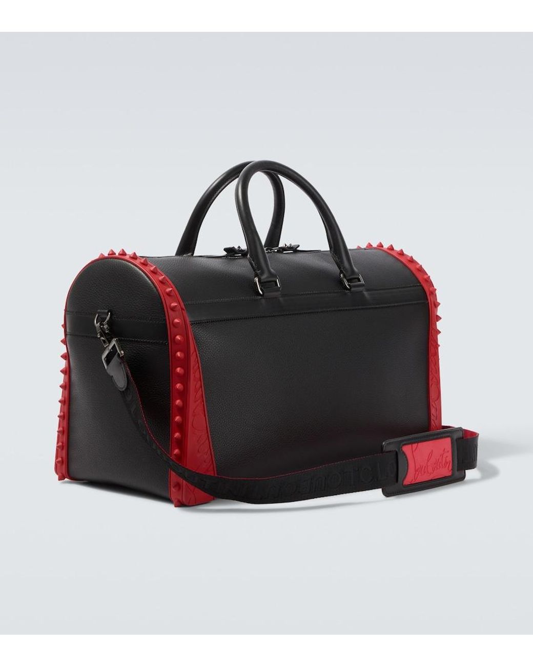 Christian Louboutin Red Sneakender Spiked Leather Duffel Bag for men