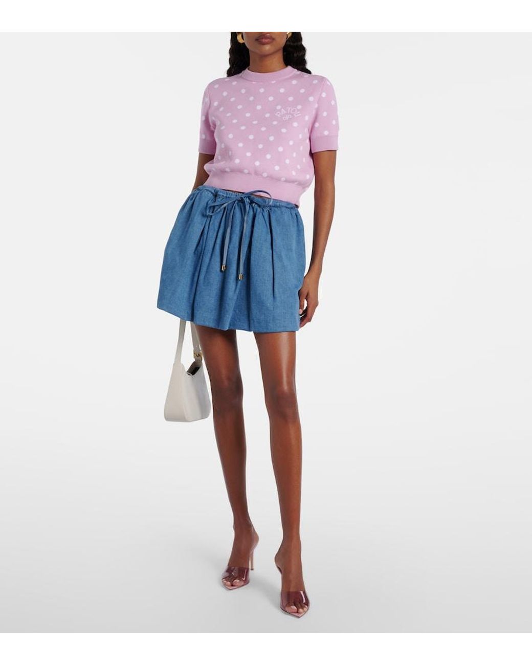 Patou Blue Denim Miniskirt