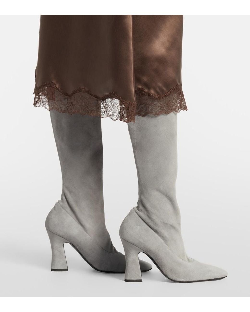 Magda Butrym Gray Suede Knee-High Boots