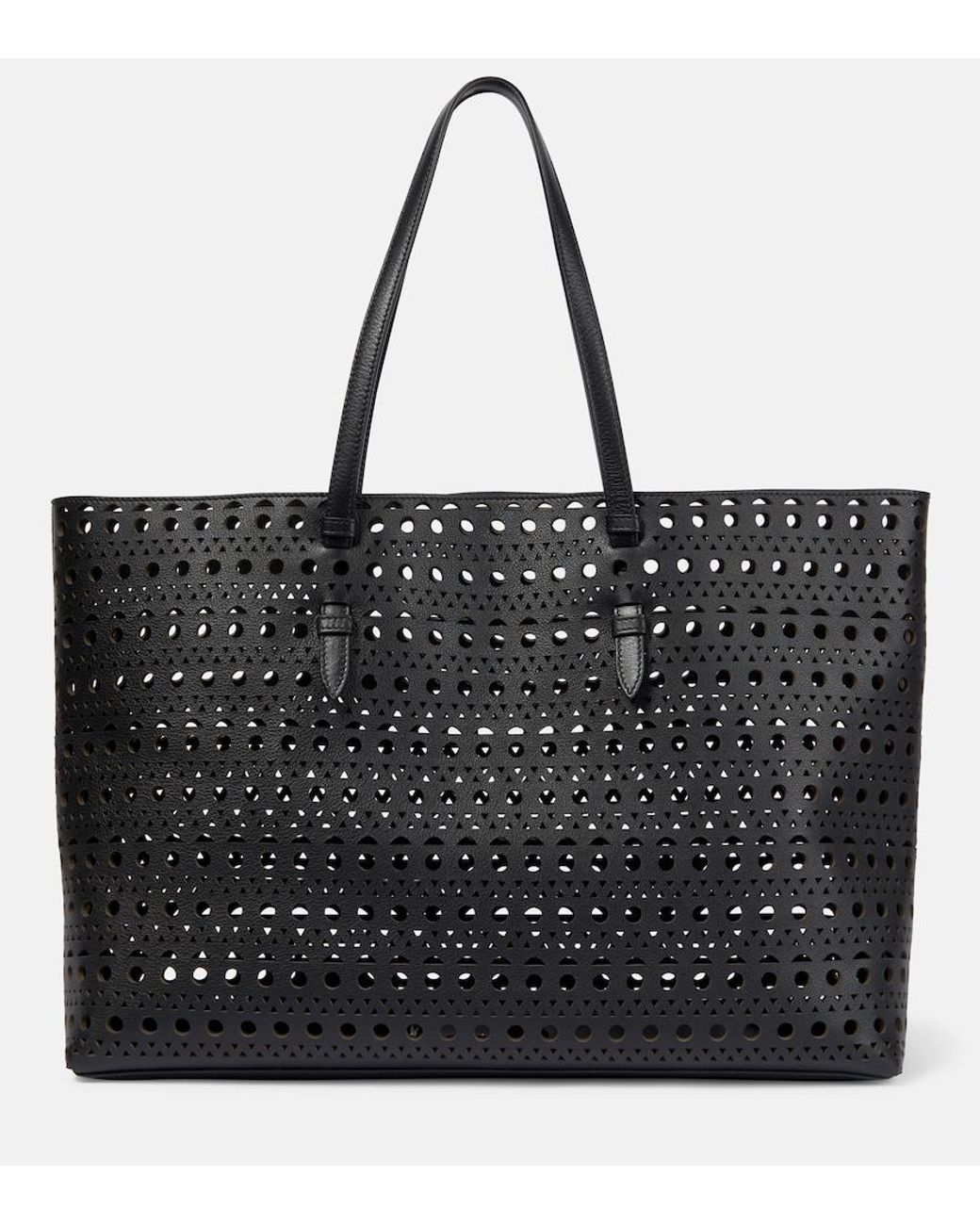 Alaïa Black Mina 44 Large Leather Tote Bag