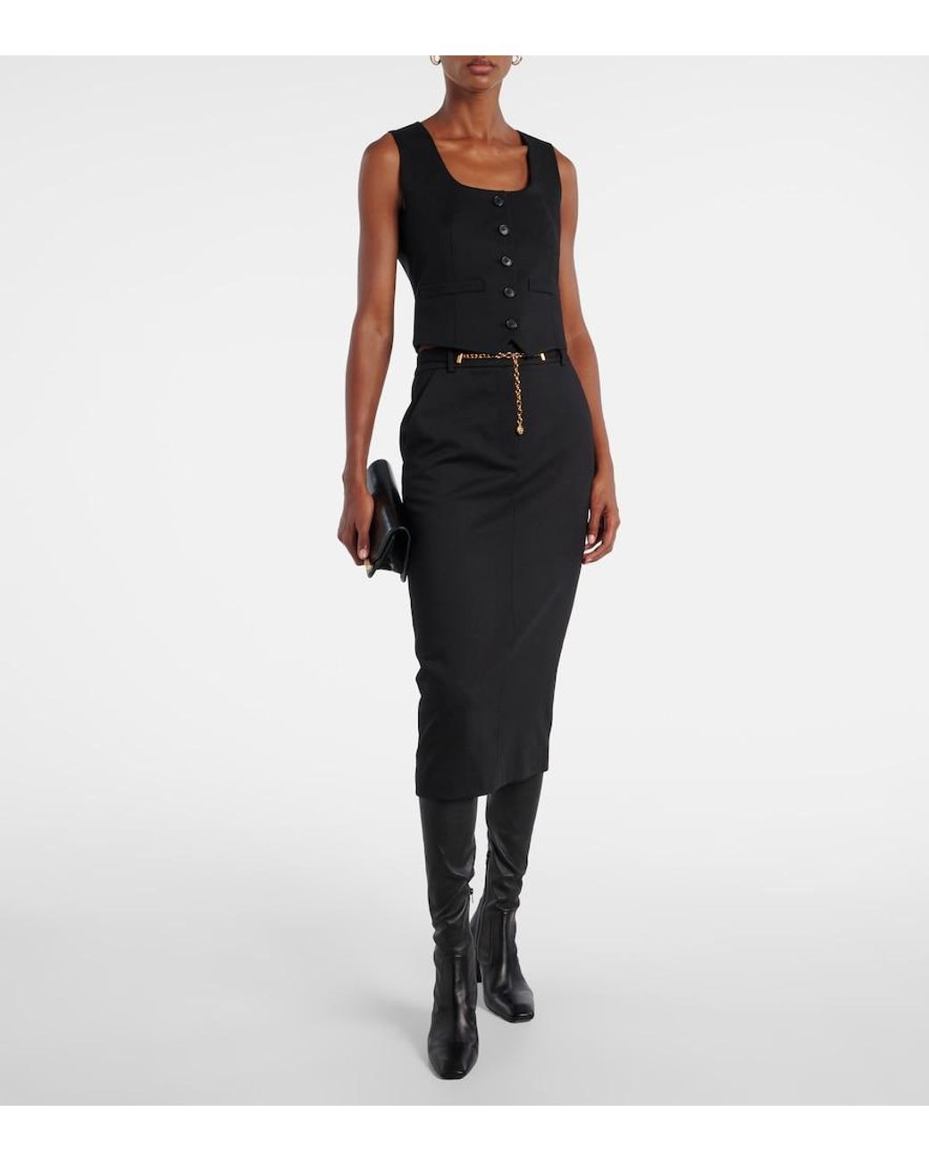 Veronica Beard Black Morris Wool Vest