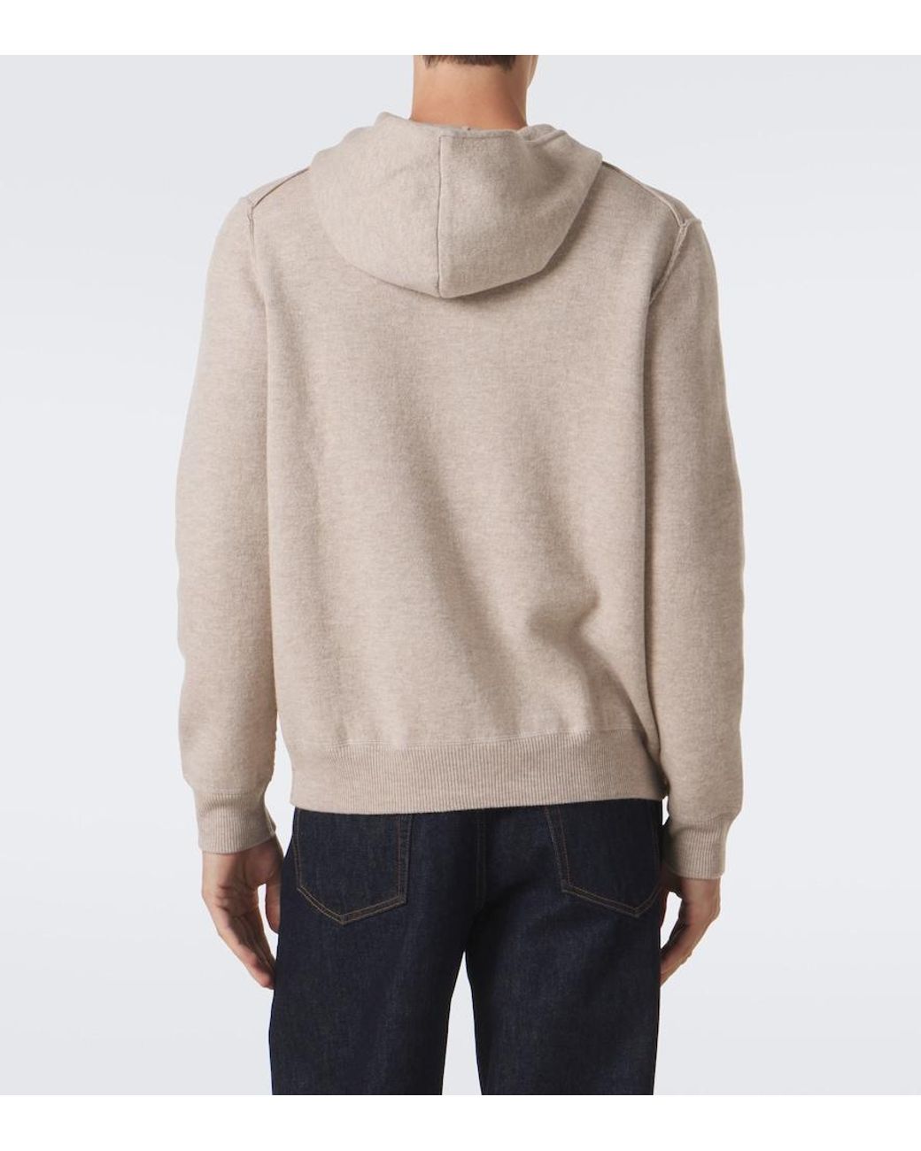 Allude Natural Wool And Cashmere Zip-Up Hoodie for men
