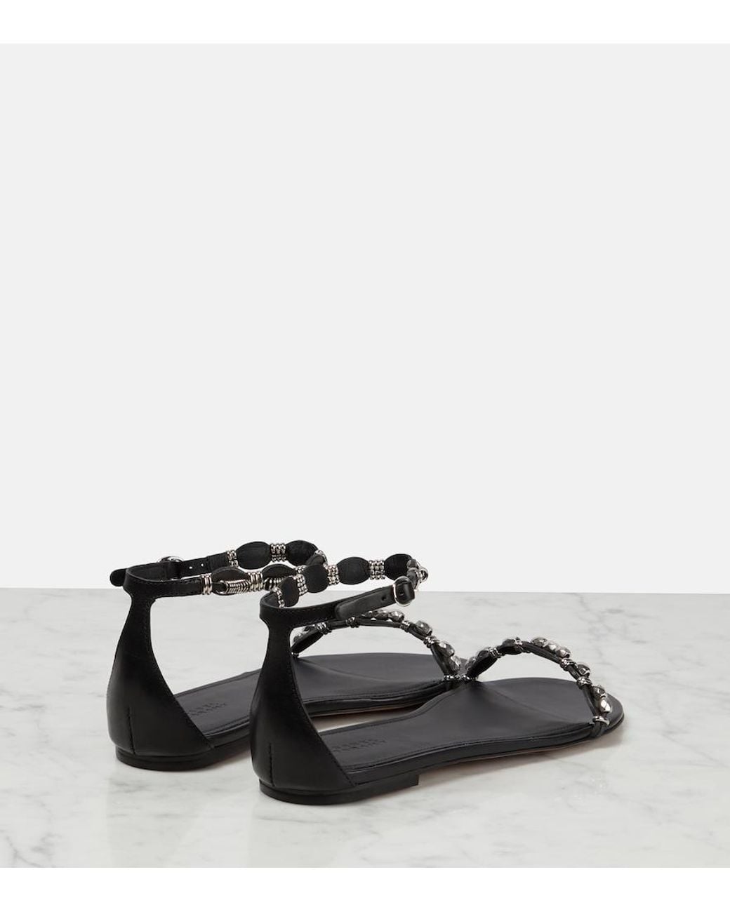 Isabel Marant Black Embellished Leather Sandals
