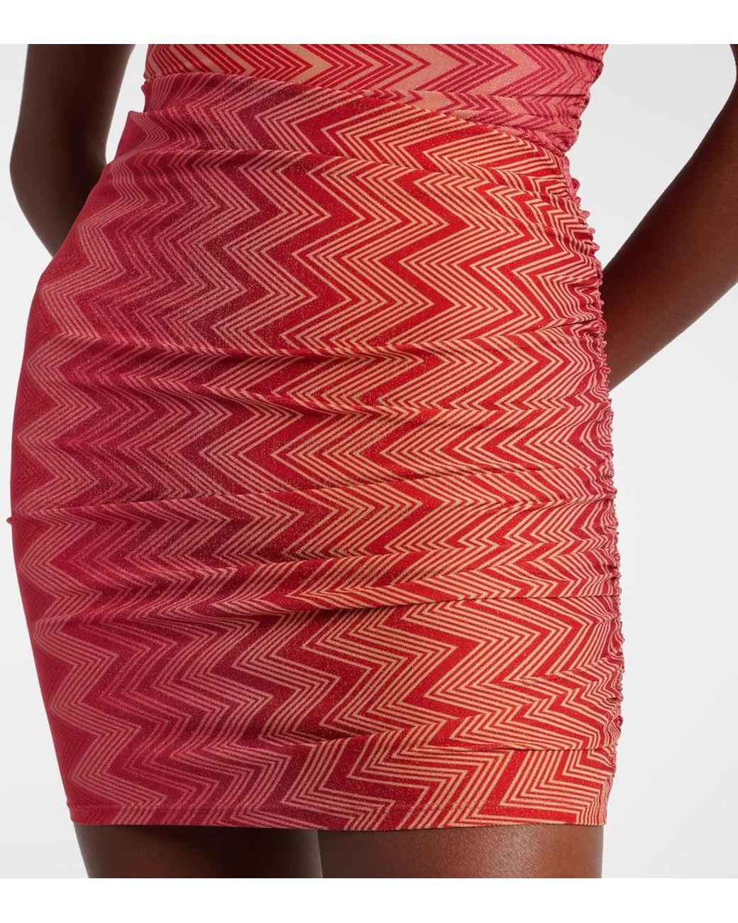 Missoni Red Zigzag Lame Miniskirt