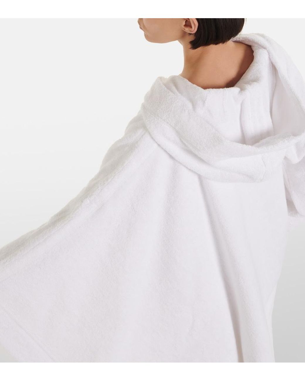 Alaïa White Cropped Cotton Terry Hoodie
