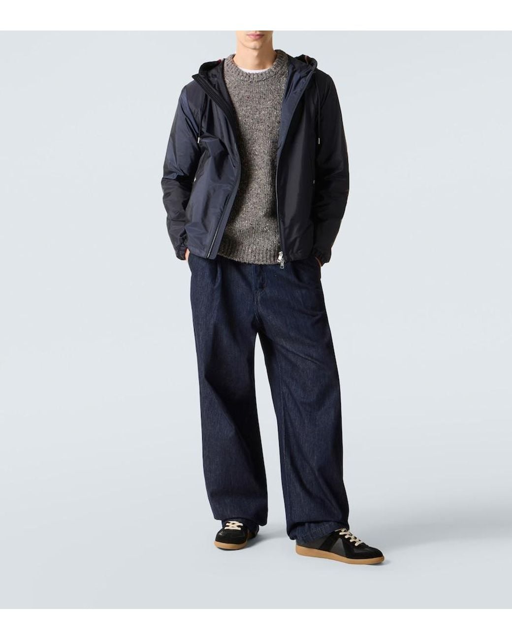 Moncler Blue Hooded Jacket for men