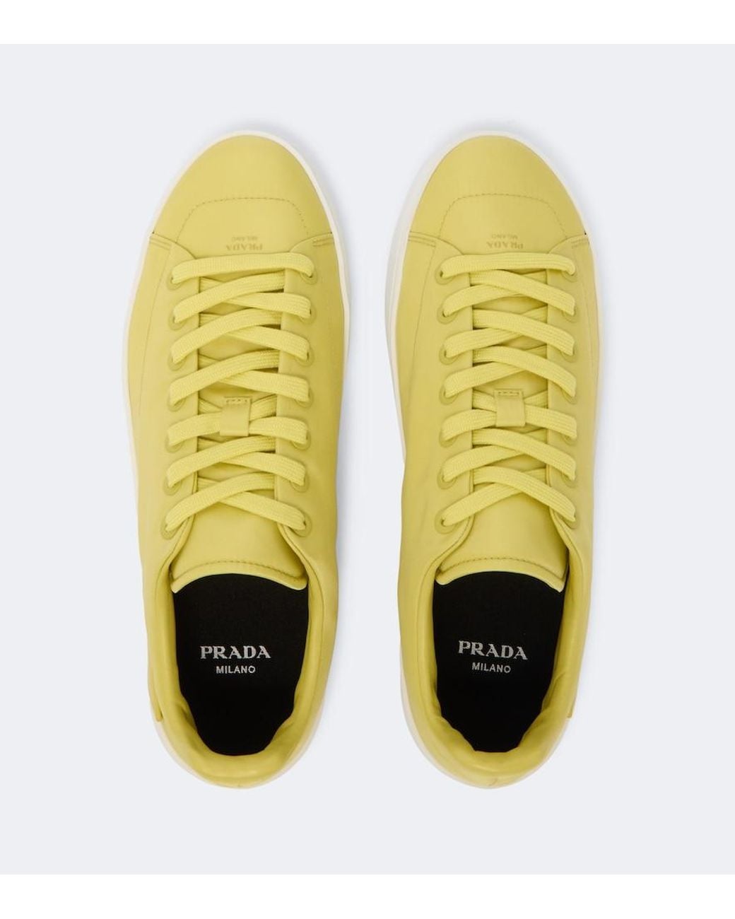 Prada Yellow Court Re-Nylon Sneakers for men