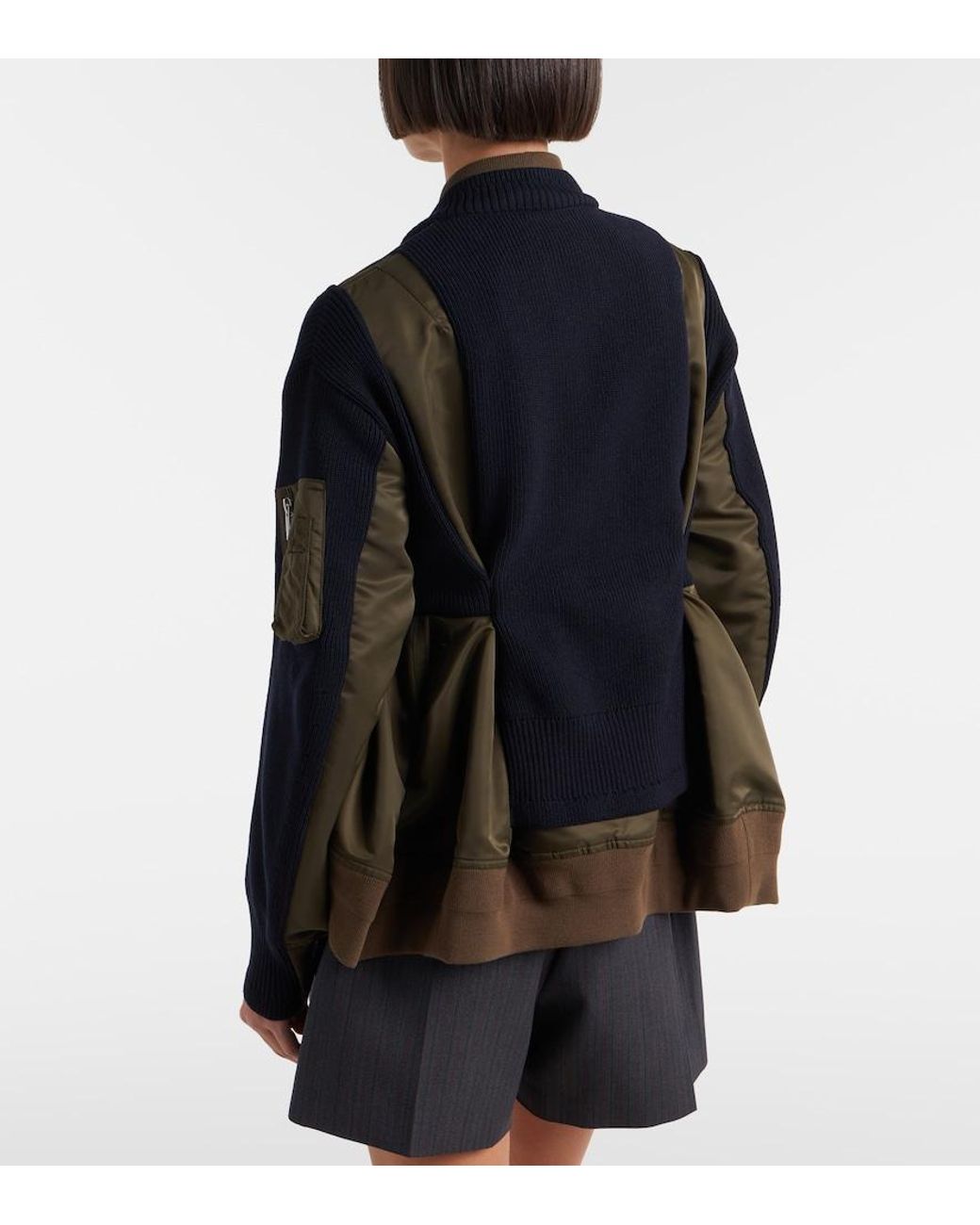 Sacai Black Paneled Blouson Jacket