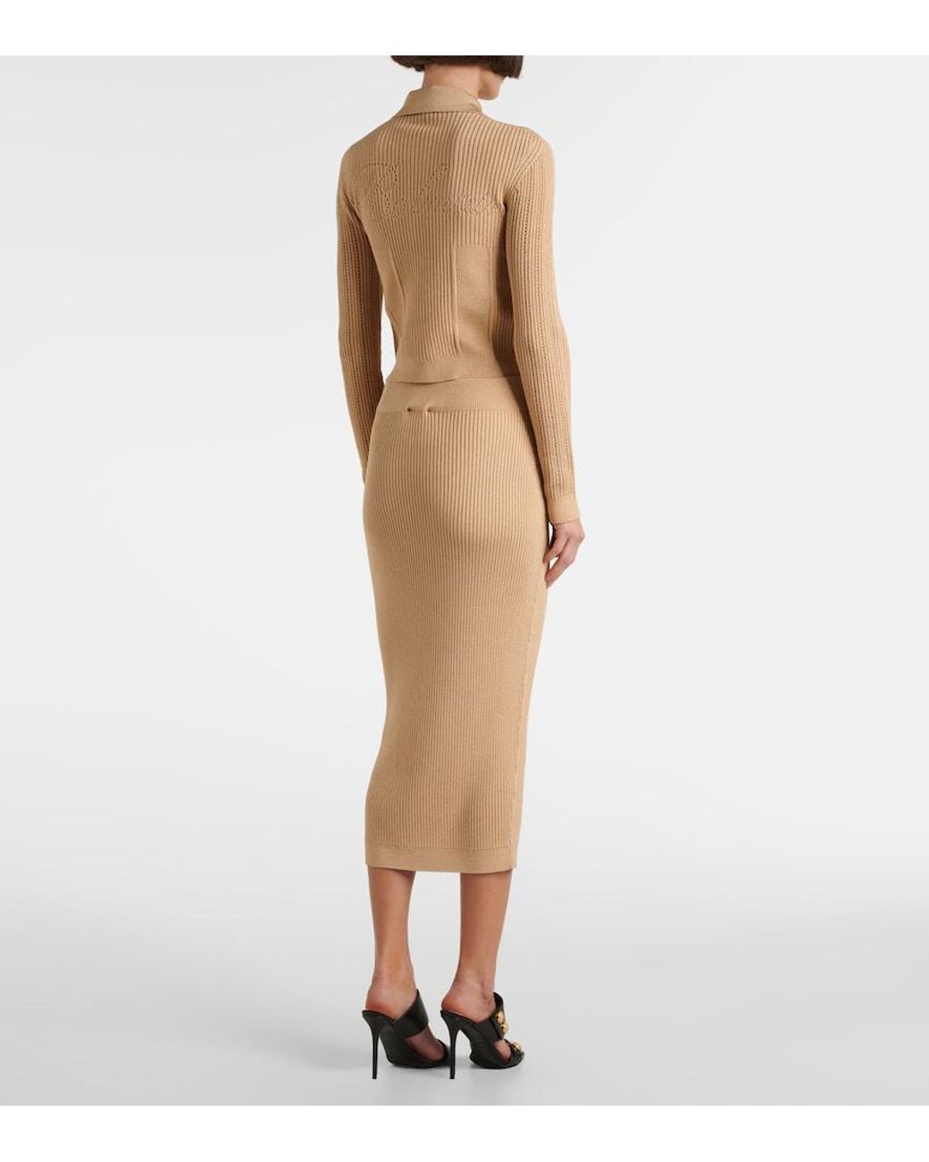 Balmain Brown Pencil Skirt