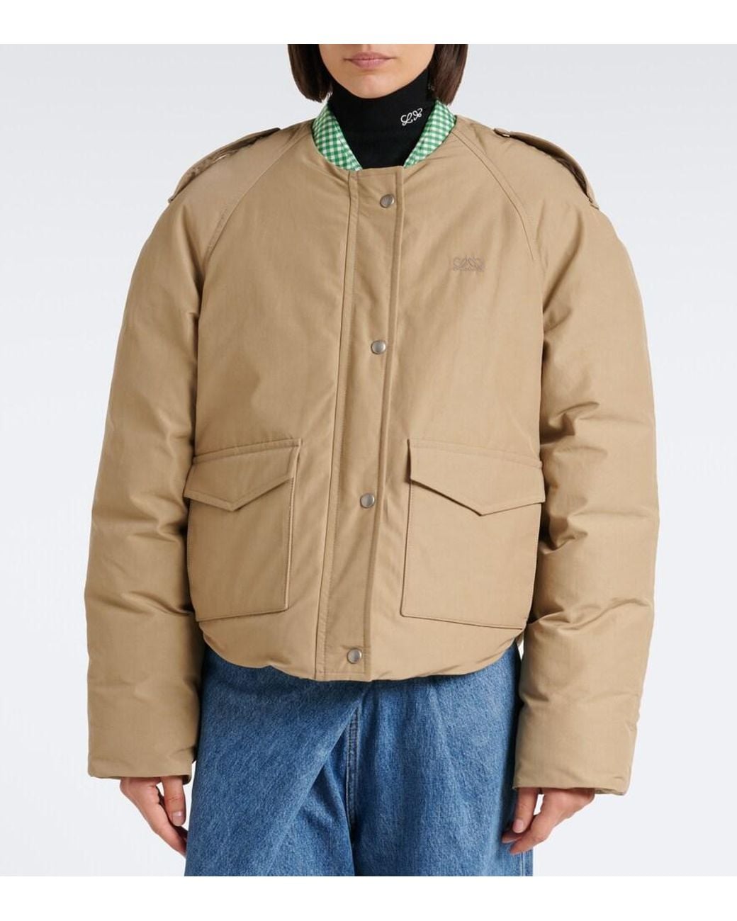 Loewe Natural Padded Shearling-Trimmed Cotton-Blend Jacket