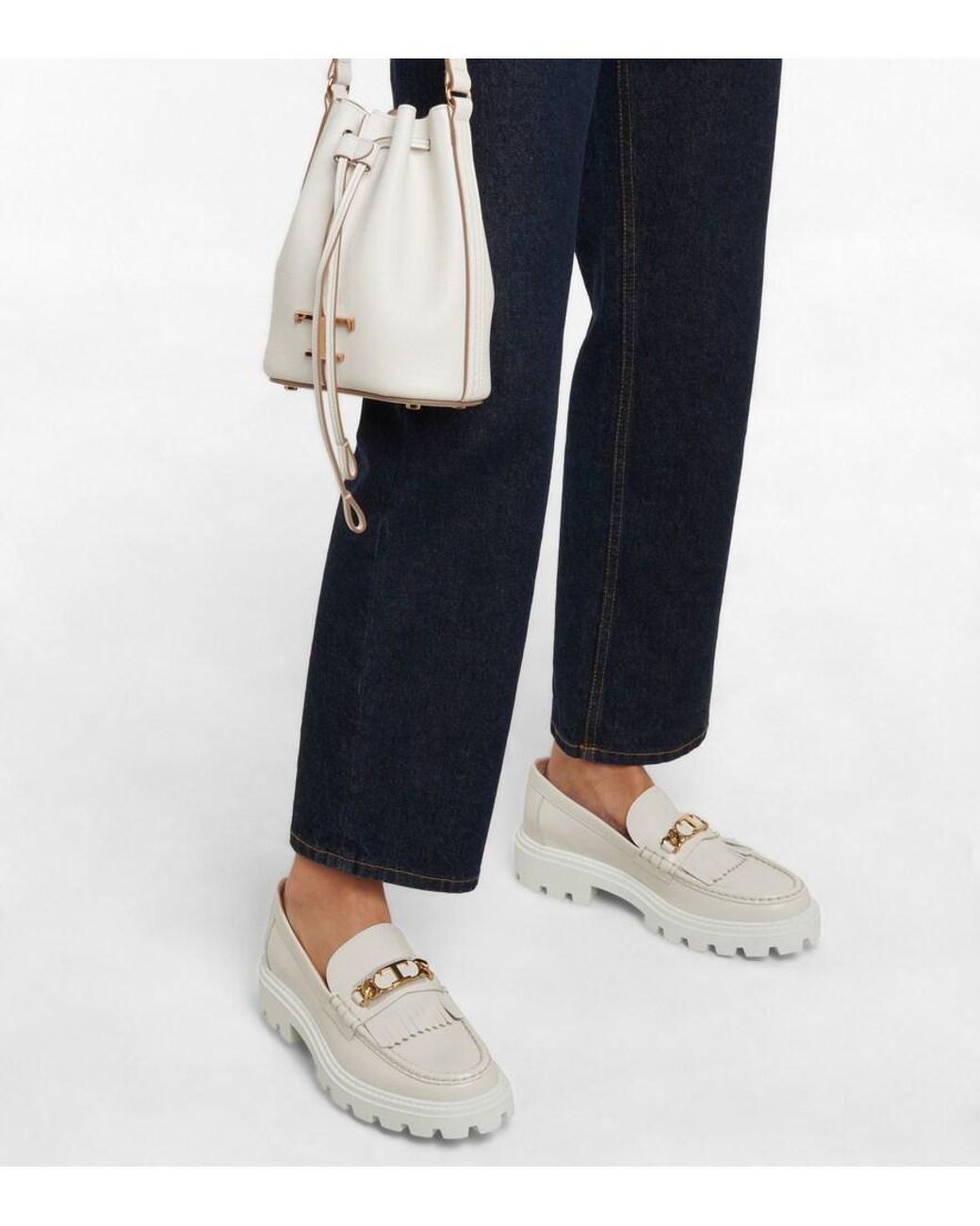 Tod's Multicolor Fringed Leather Loafers
