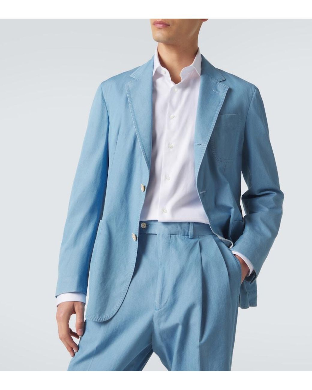 Dunhill Blue Cotton Suit Jacket for men