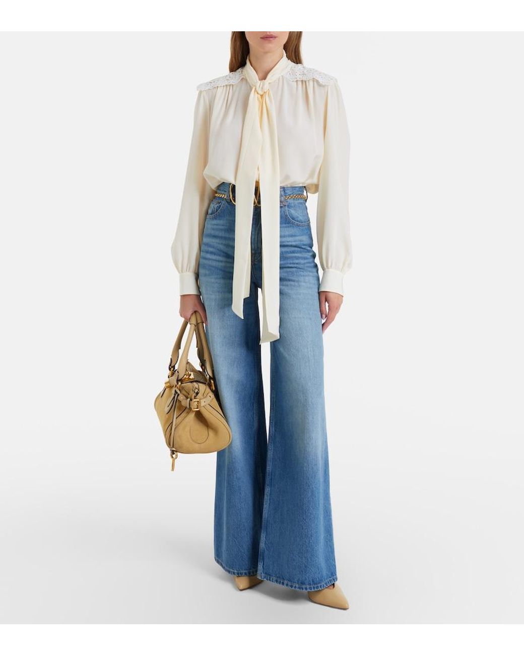 Chloé Metallic Paddington Suede Shoulder Bag